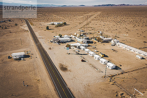 Amboy Motel am Highway 66 von oben  Kalifornien