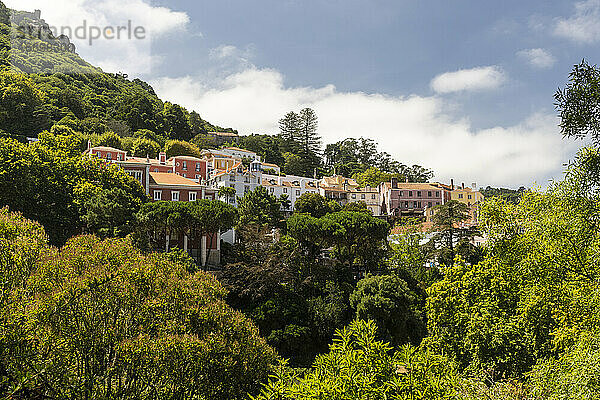 Schöner Blick auf historische Gebäude im Stadtzentrum von Sintra