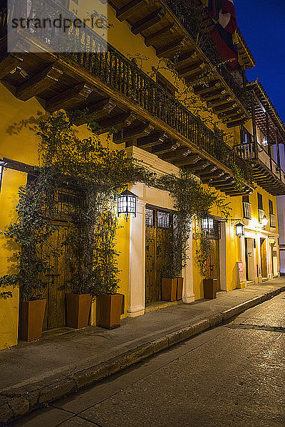 Haus im Kolonialstil in der Altstadt von Cartagena in Kolumbien