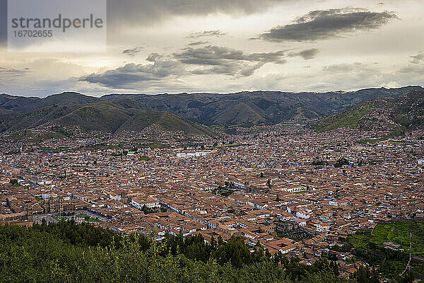 Cusco Stadt von Sacsayhuaman aus gesehen  Peru