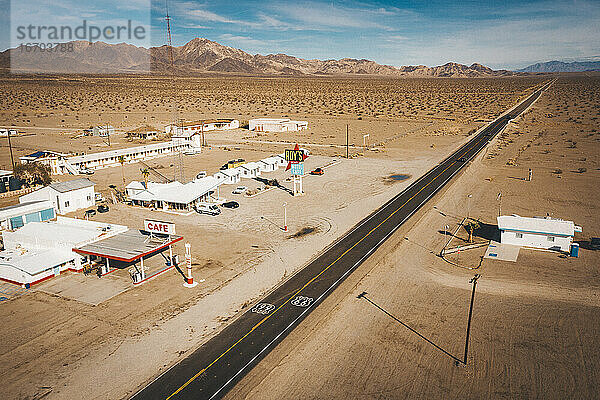 Amboy Motel am Highway 66 von oben  Kalifornien