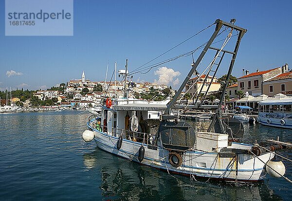 Fischerboote im Hafen von Vrsar  Adriaküste  Istrien  Kroatien  Europa