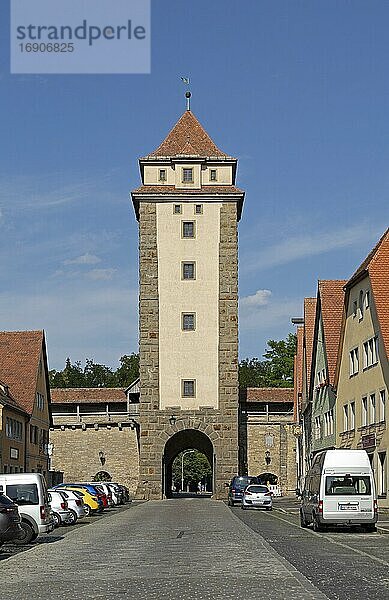 Galgentor und Wehrgang  Stadtmauer  Altstadt  Rothenburg ob der Tauber  Mittelfranken  Bayern  Deutschland  Europa