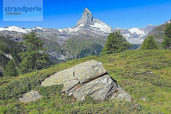 Matterhorn im Sommer  Wallis  Schweiz  Europa