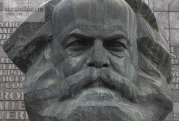 Karl-Marx-Monument  Chemnitz  Sachsen  Deutschland  Europa
