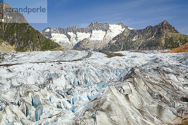 Wannenhörner und Aletsch Gletscher  Wallis  Schweiz  Europa