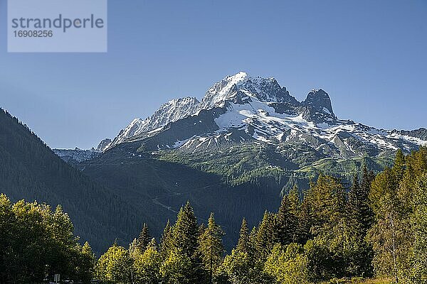 Berg  Gipfel des Aiguille Verte  Chamonix  Haute-Savoie  Frankreich  Europa