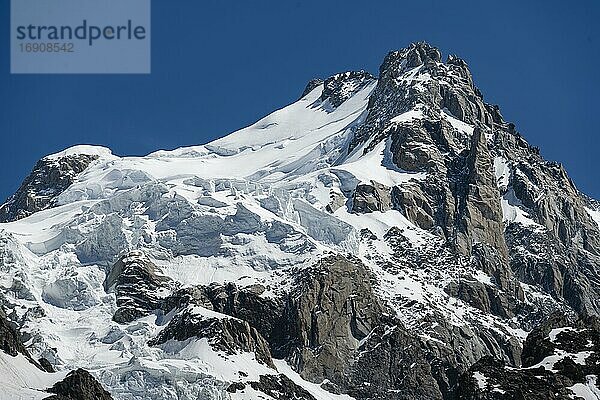 Hochalpine Berglandschaft  Gipfel des Mont Maudit  Chamonix  Haute-Savoie  Frankreich  Europa