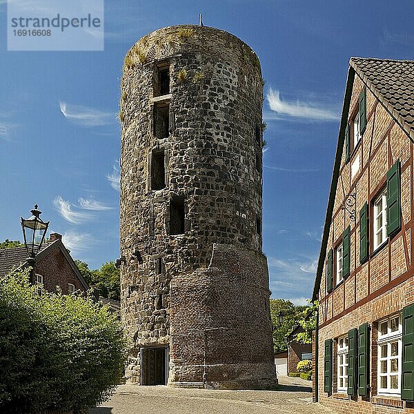 Mühlenturm  Wehr- und Wohnturm aus dem 9. Jahrhundert  Liedberg  Korschenbroich  Niederrhein  Nordrhein-Westfalen  Deutschland  Europa