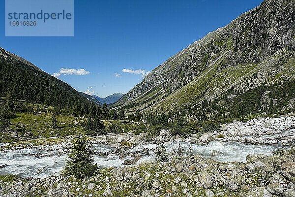 Obersulzbachtal mit Gletscherbach  Nationalpark Hohe Tauern  Land Salzburg  Österreich  Europa