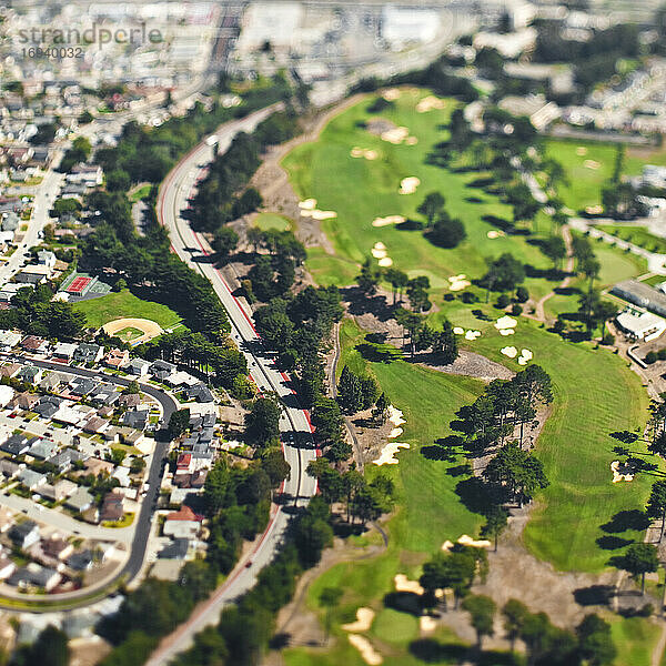 Luftaufnahme der Zersiedelung von San Francisco