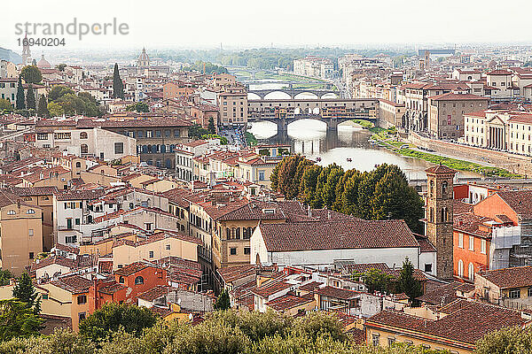 Blick auf die Stadt von der Piazza Michelangelo  Florenz  Toskana  Italien.