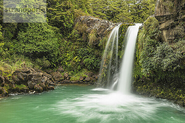 Wasserfall Tawhei Falls  Tongariro National Park  UNESCO Weltkulturerbe  Nordinsel  Neuseeland  Pazifik
