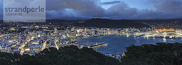 Blick vom Mount Victoria auf die Skyline von Wellington  Wellington  Nordinsel  Neuseeland  Pazifik