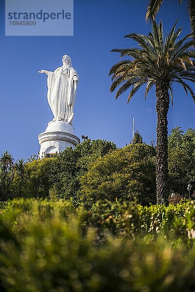 Statue der Jungfrau Maria  San Cristobal Hill (Cerro San Cristobal)  Barrio Bellavista (Bellavista-Viertel)  Santiago  Chile