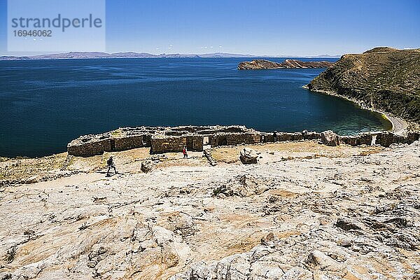 Palacio del Inca in den Ruinen von Chincana  Inka-Ruinen auf der Isla del Sol (Sonneninsel)  Titicacasee  Bolivien