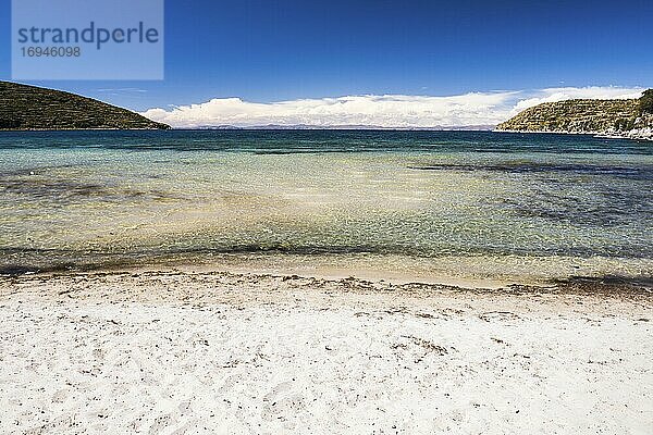Strand des Titicacasees beim Dorf Challapampa  Isla del Sol (Sonneninsel)  Bolivien