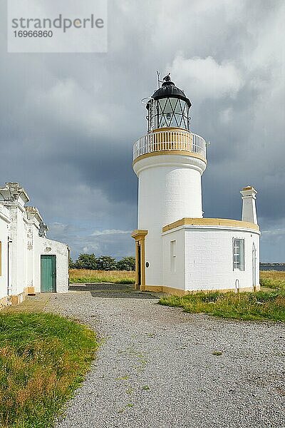 Leuchtturm am Chanonry Point  Schottland  Großbritannien  Europa