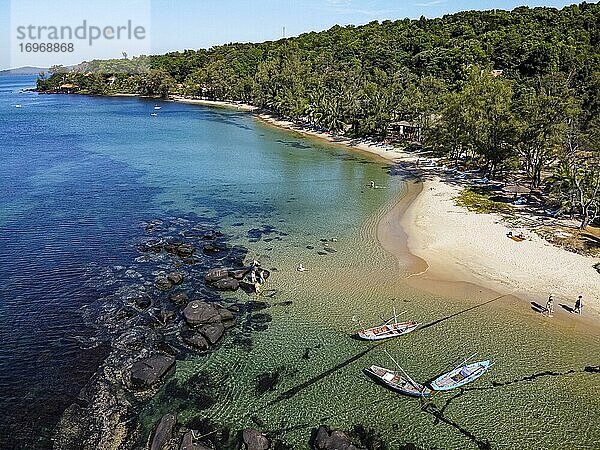 Luftaufnahme von Ong Lang Strand  Insel Phu Quoc  Vietnam  Asien