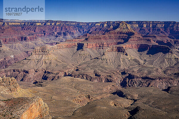 Idyllische Aufnahme des Grand Canyon an einem sonnigen Tag  Grand Canyon National Park  Arizona  USA