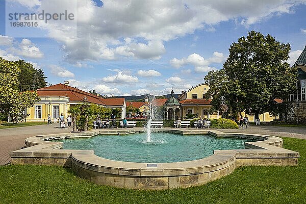 Präsidentenspringbrunnen im Kurpark  Kupelny Park  Kurort  Pistian  Slowakei  Europa