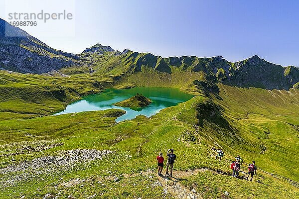 Schrecksee und Allgäuer Alpen  Bad Hindelang  Allgäu  Bayern  Deutschland  Europa