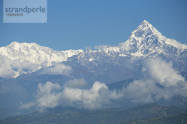 Blick auf Machupuchara  Himalaya  Pokara  Nepal  Asien