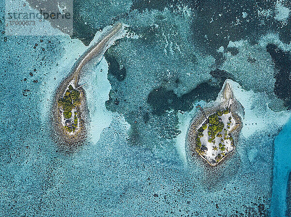 Luftaufnahme von Barefoot Island  Insel Hudhuranfushi  Malediven