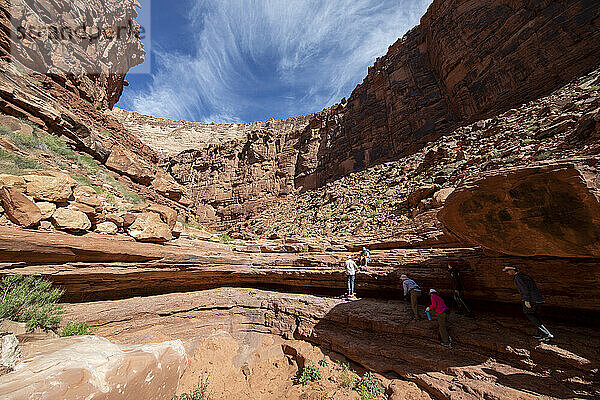 Wanderer im Marble Canyon entlang des Colorado River  Grand Canyon National Park  UNESCO Weltkulturerbe  Arizona  Vereinigte Staaten von Amerika  Nordamerika