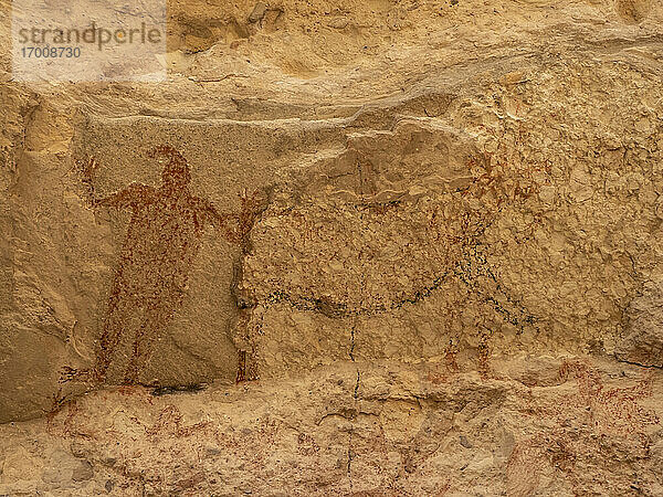 Felsmalereien des Cochimi-Volkes  Palmarito-Höhle  Sierra San Francisco  UNESCO-Weltkulturerbe  Baja California Sur  Mexiko  Nordamerika