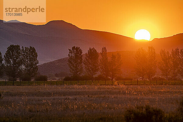 USA  Idaho  Bellevue  Ländliche Landschaft bei Sonnenaufgang
