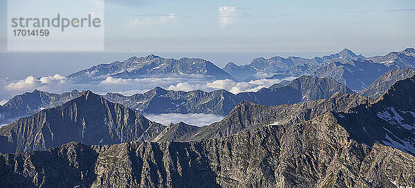 Schweiz  Monte Rosa  Luftaufnahme des Monte Rosa Massivs