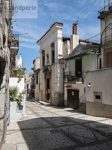 Eine Gesamtansicht von Vico del Gargano  Foggia  Halbinsel Gargano  Apulien  Italien