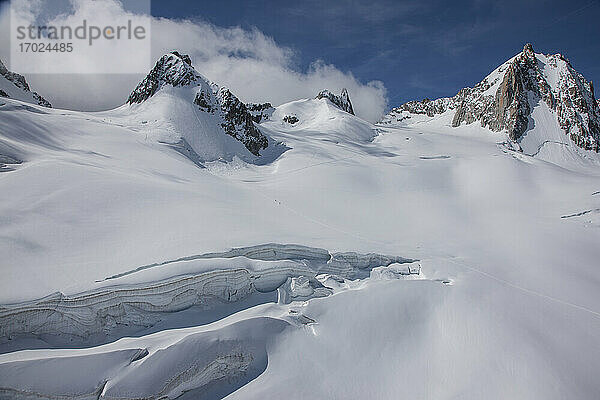 Frankreich  Haute-Savoie  Chamonix  Mont Blanc  Gletscher am Mont Blanc