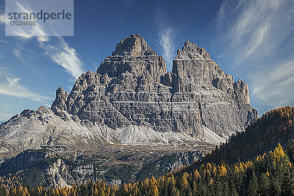 Italien  Venetien  Cortina D'Ampezzo  Dolomiten  Felsformation Drei Zinnen in den Dolomiten