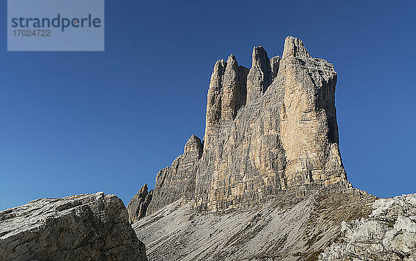 Italien  Venetien  Cortina D'Ampezzo  Dolomiten  Felsformation Drei Zinnen in den Dolomiten