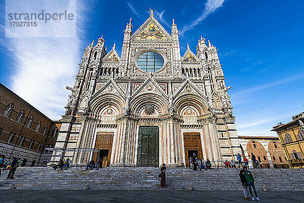 Fassade des Doms  Siena  UNESCO-Weltkulturerbe  Toskana  Italien  Europa