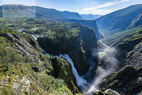 Voringvossen Wasserfall  Eidfjord  Norwegen  Skandinavien  Europa