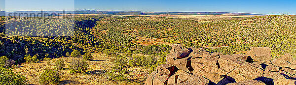 Prescott National Forest-Panorama von einer Klippe am Rande des MC Canyon bei Drake  Arizona  Vereinigte Staaten von Amerika  Nordamerika