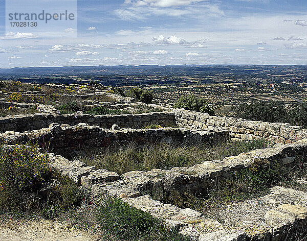 Calaceite  Provinz Teruel  Aragonien  Spanien. Iberische Siedlung San Antonio  6. bis 2. Jahrhundert v. Chr.