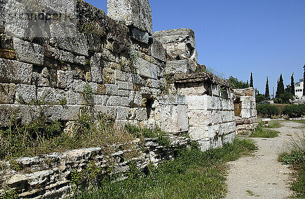 Griechenland  Athen. Gebiet von Kerameikos (Ceramicus). Sein Name leitet sich von Töpferviertel ab. Nordwestlich der Akropolis. Alter Friedhof. Ruinen.