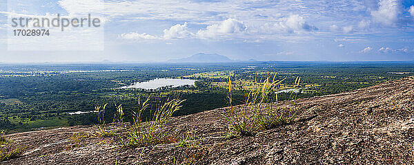 Landschaft in Sri Lanka  aufgenommen vom Pidurangala-Felsen  Nord-Zentral-Provinz  Sri Lanka  Asien