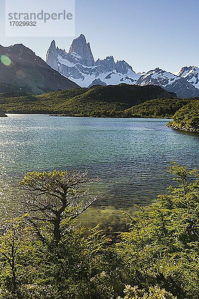 Berg Fitz Roy (auch bekannt als Cerro Chalten oder Cerro Fitz Roy)  Chalten  Patagonien  Argentinien