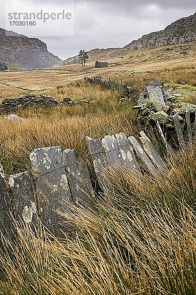 Cwmorthin Quarry  ein stillgelegter Steinbruch in Tanygrisiau  Vale of Ffestiniog  Gwynedd  Nordwales  Wales  Vereinigtes Königreich  Europa