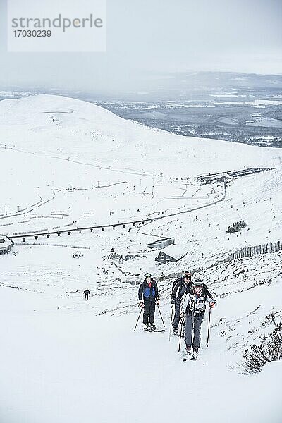 Skifahren am CairnGorm Mountain  Aviemore  Cairngorms National Park  Schottland