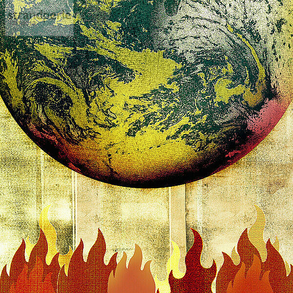 Planet Erde  Flammen und globale Erwärmung