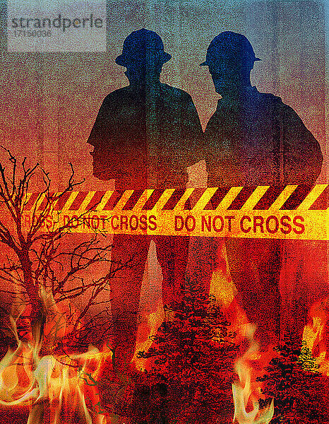 Feuerwehrleute und gefährliche Waldbrände