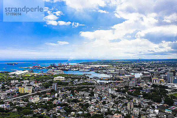 Cityscape by Indian ocean at Port Louis  Mauritius