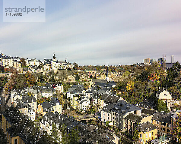 Townscape against sky  Luxembourg City  Luxembourg
