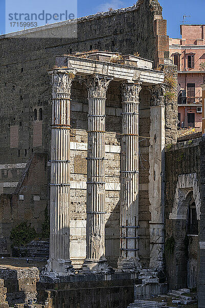 Italien  Rom  Forum des Augustus  antike korinthische Säulen des Tempels des Mars Ultor